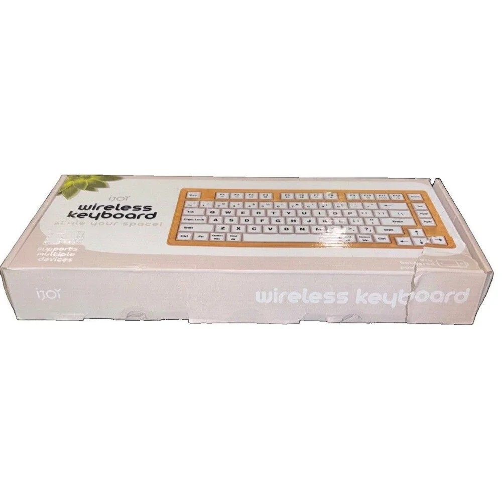 iJoy Wireless Keyboard Wood Style 82-Key USB 2.0 Multi-Device Open Box